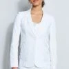 Elie Tahari Lace Insert Linen Jacket Jackets & Blazers