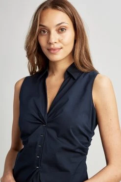 Elie Tahari Sleeveless Ruched Shirt