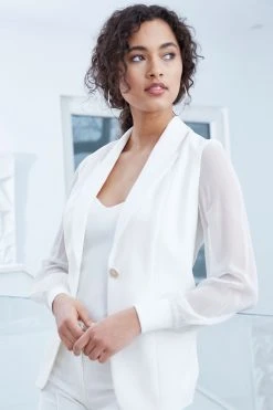 Elie Tahari Chiffon Sleeve Blazer Jackets & Blazers