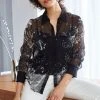 Elie Tahari Crinkle Galaxy Shirt Tops