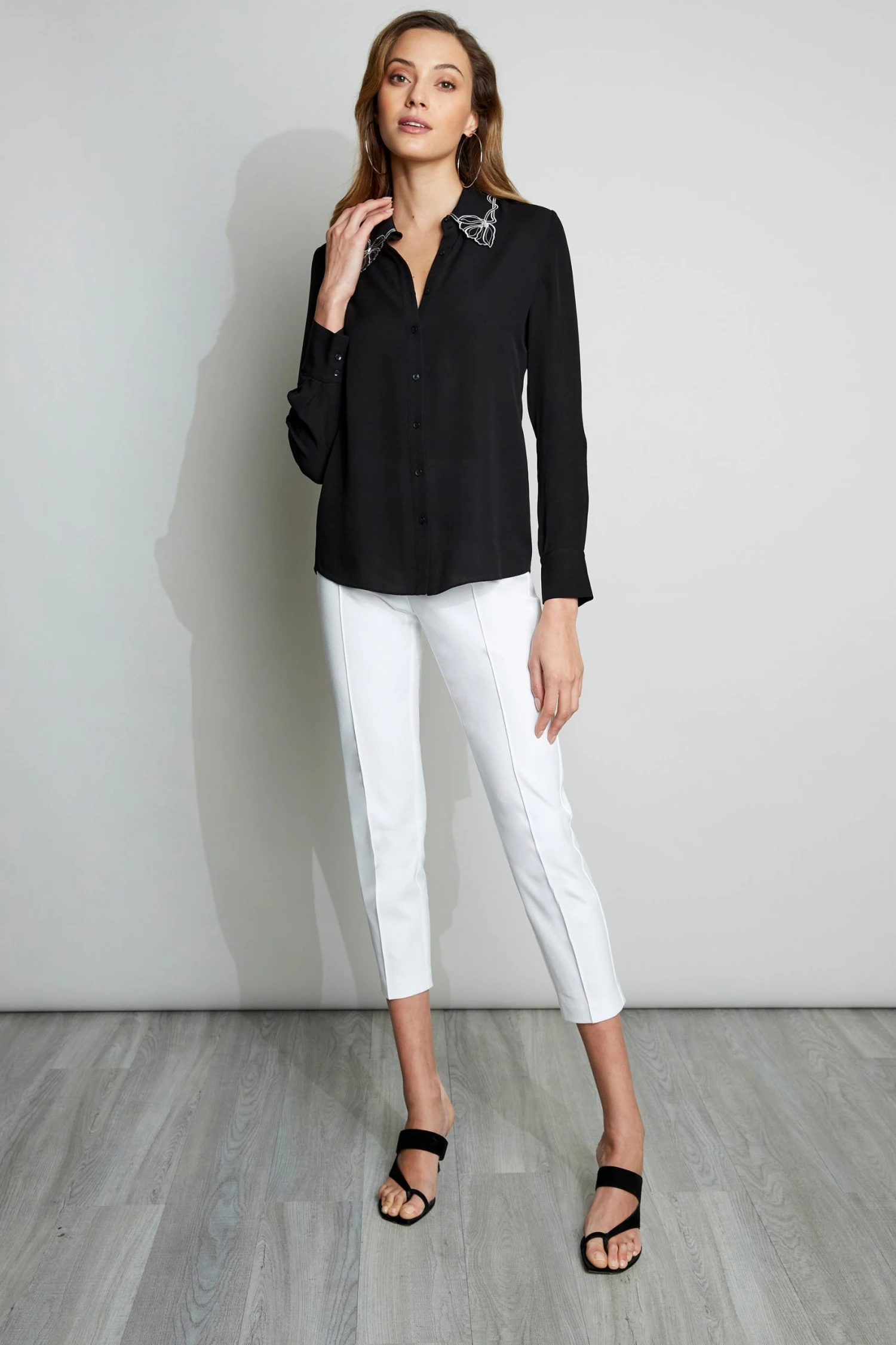 Elie Tahari Tops Embroidered Collar Shirt 4 Elie Tahari Tops Embroidered Collar Shirt