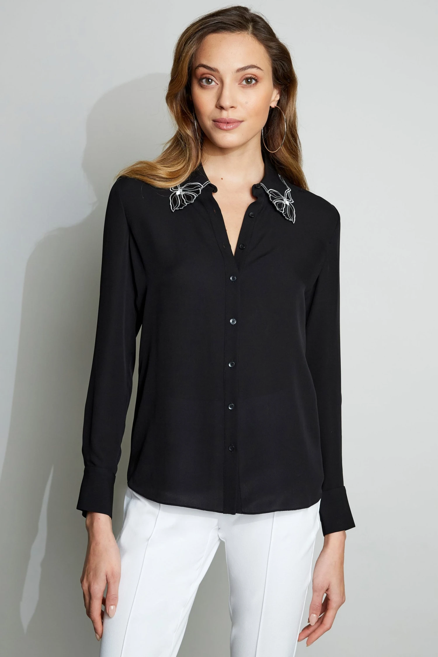 Elie Tahari Tops Embroidered Collar Shirt 3 Elie Tahari Tops Embroidered Collar Shirt