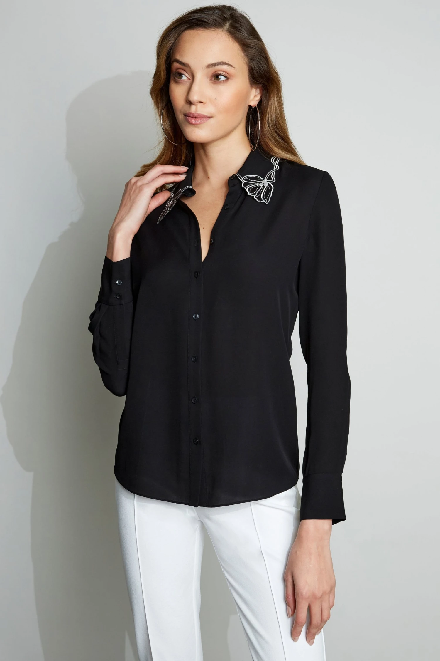 Elie Tahari Tops Embroidered Collar Shirt 6 Elie Tahari Tops Embroidered Collar Shirt