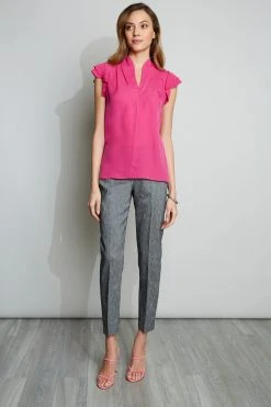 Elie Tahari Flutter Sleeve Shirt