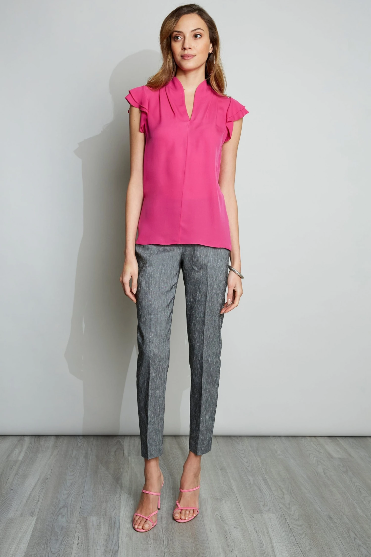 Elie Tahari Flutter Sleeve Shirt 4 Elie Tahari Flutter Sleeve Shirt