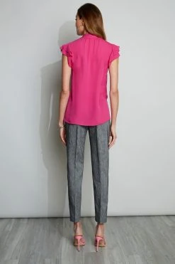 Elie Tahari Flutter Sleeve Shirt 7 Elie Tahari Flutter Sleeve Shirt