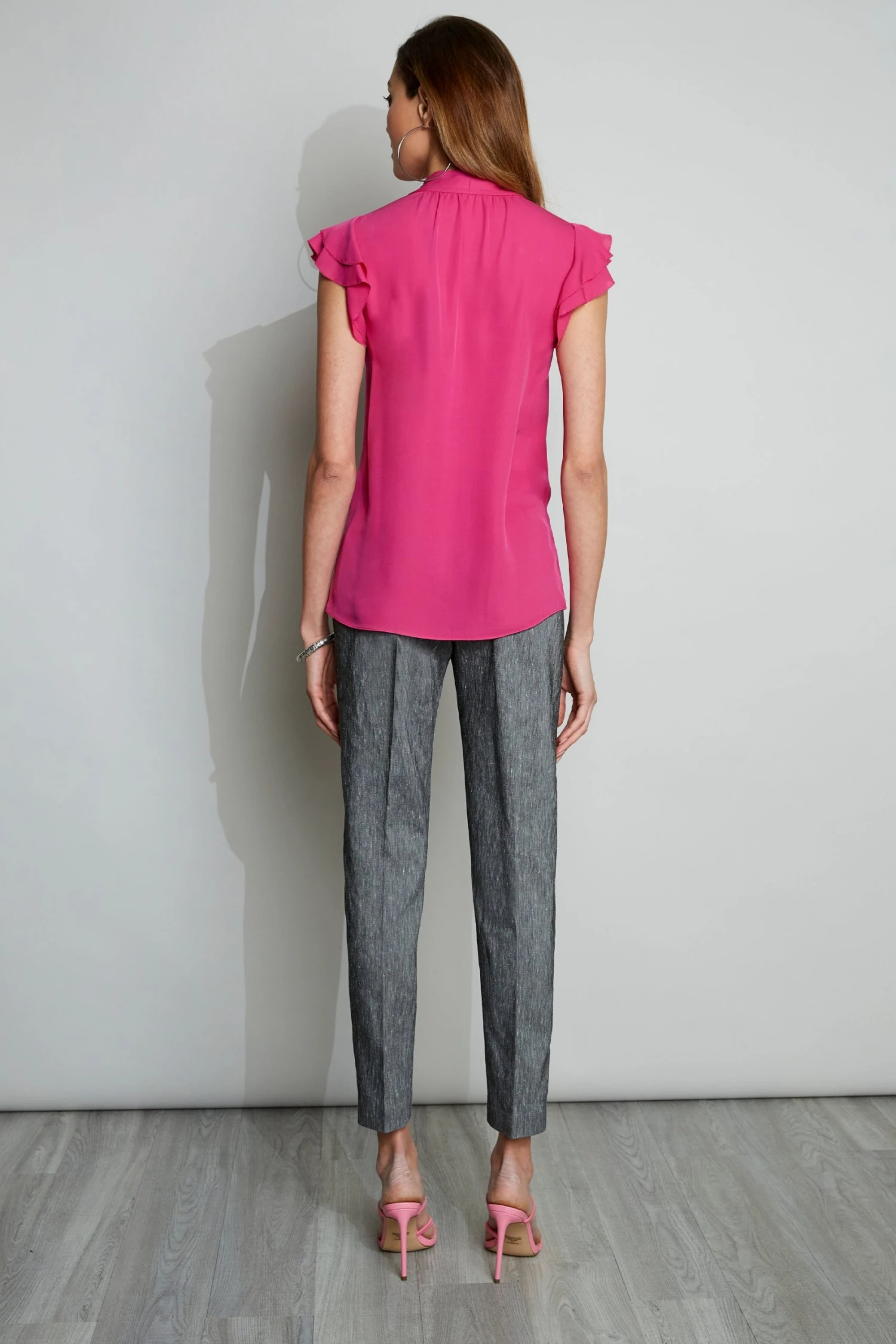 Elie Tahari Flutter Sleeve Shirt 5 Elie Tahari Flutter Sleeve Shirt