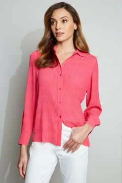 Elie Tahari Tops Pleated Shirt