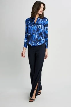 Elie Tahari Shibori Silk Satin Shirt Tops 10 Elie Tahari Shibori Silk Satin Shirt Tops