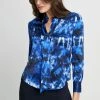Elie Tahari Shibori Silk Satin Shirt Tops