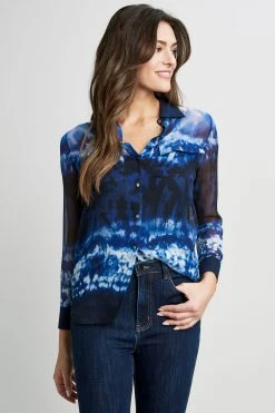Elie Tahari Shibori Utility Shirt
