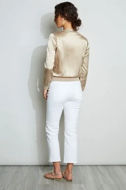 Elie Tahari Silk Satin Bomber Jacket Jackets & Blazers