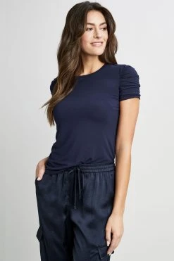 Elie Tahari Knits Ruched Sleeve Knit