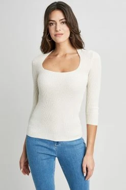 Elie Tahari Silk/Cashmere Contour Sweater Sweaters