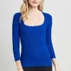 Elie Tahari Silk/Cashmere Contour Sweater