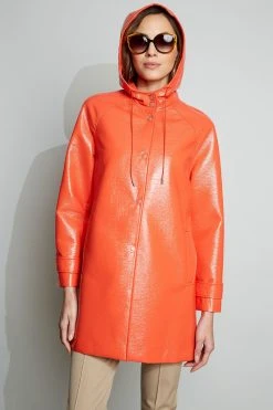 Elie Tahari Rain Coats & Coats Pebbled Patent Raincoat