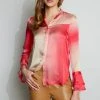 Elie Tahari Tops Illusion Satin Shirt