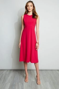 Elie Tahari Fit & Flare Midi Dress