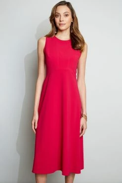 Elie Tahari Fit & Flare Midi Dress