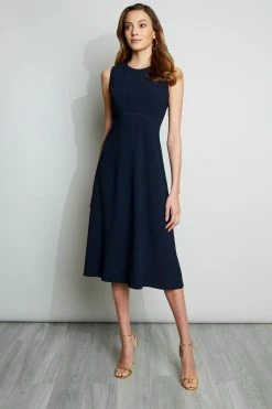 Elie Tahari Fit & Flare Midi Dress