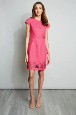 Elie Tahari Lasercut Dart Dress