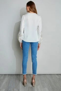 Elie Tahari Embroidered Long Sleeve Shirt
