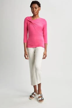 Elie Tahari Asymmetrical 3/4 Twist Knit Knits