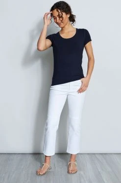 Elie Tahari Knits Short Sleeve Scoop Knit