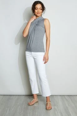 Elie Tahari Sleeveless Mock Twist Knit