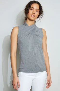 Elie Tahari Sleeveless Mock Twist Knit