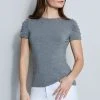 Elie Tahari Knits Ruched Sleeve Knit