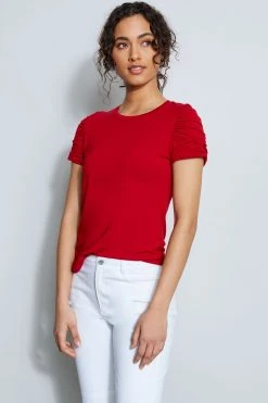 Elie Tahari Knits Ruched Sleeve Knit