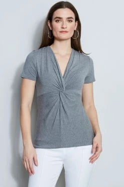 Elie Tahari Short Sleeve Twist Knot Knit Knits 8 Elie Tahari Short Sleeve Twist Knot Knit Knits