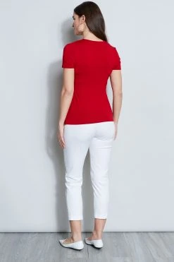 Elie Tahari Short Sleeve Twist Knot Knit Knits