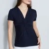 Elie Tahari Short Sleeve Twist Knot Knit 1 Elie Tahari Short Sleeve Twist Knot Knit