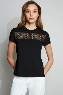 Elie Tahari Lace Insert Tee