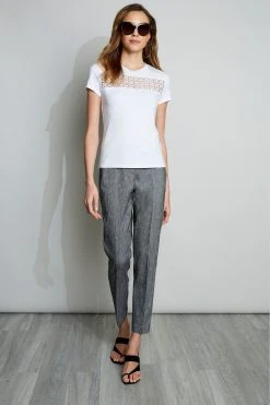 Elie Tahari Knits Lace Insert Tee 8 Elie Tahari Knits Lace Insert Tee