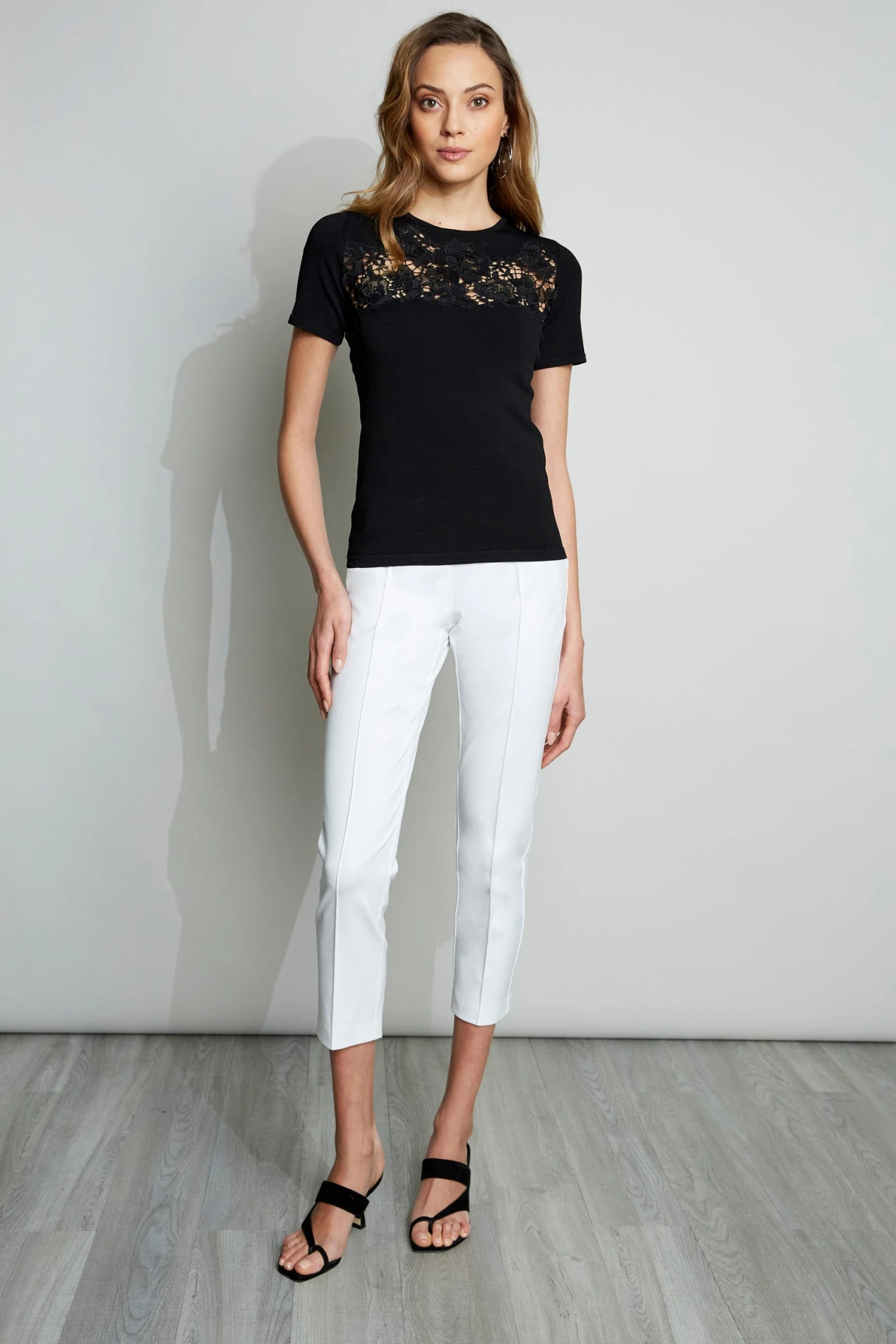 Elie Tahari Sweaters Lace Insert Sweater 4 Elie Tahari Sweaters Lace Insert Sweater