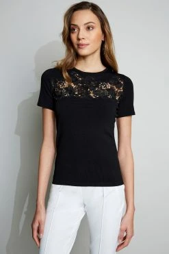 Elie Tahari Sweaters Lace Insert Sweater