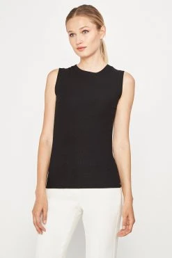 Elie Tahari Knits Camila Pima Cotton Ribbed Knit