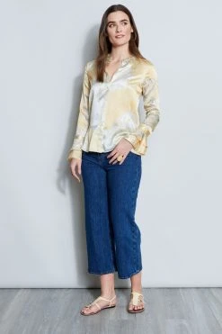 Elie Tahari Eclipse Silk Satin Shirt Tops