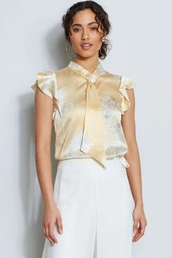 Elie Tahari Tops Eclipse Silk Flutter Tie Shirt