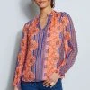 Elie Tahari Silk Crinkle Chiffon Bali Shirt Tops 1 Elie Tahari Silk Crinkle Chiffon Bali Shirt Tops