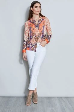 Elie Tahari Silk Georgette Bali Shirt