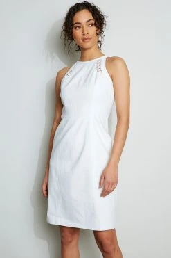 Elie Tahari Linen Lace Detail Dress 16 Elie Tahari Linen Lace Detail Dress