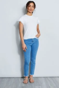 Elie Tahari It's All In The Details Lace Trim Knit