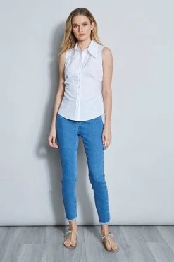 Elie Tahari Embroidered Ruched Shirt It's All In The Details