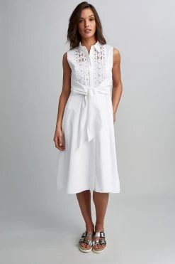 Elie Tahari Poplin Sleeveless Tie Dress Dresses & Jumpsuits