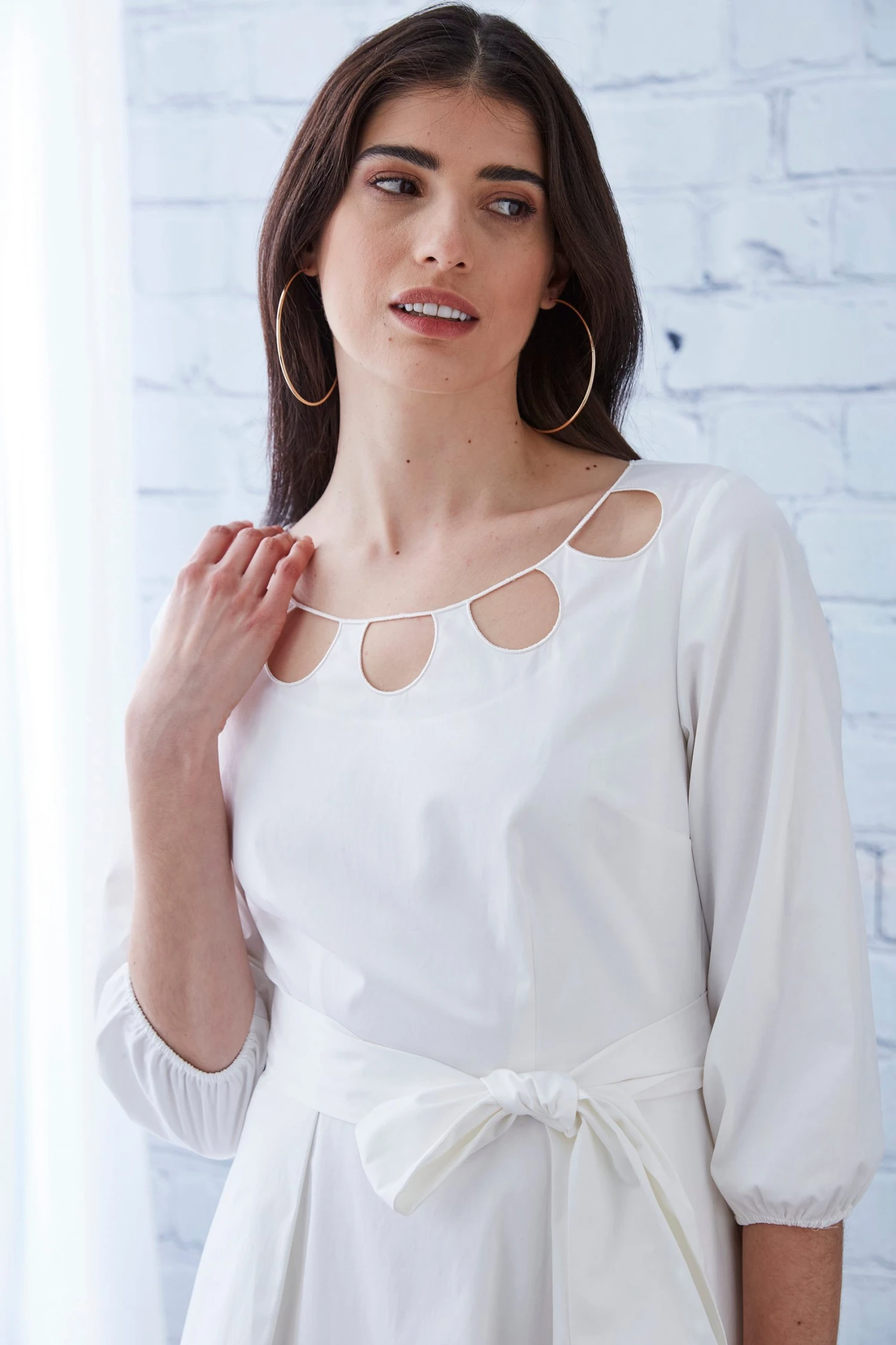 Elie Tahari Dress Musings Keyhole Cotton Midi Dress 5 Elie Tahari Dress Musings Keyhole Cotton Midi Dress