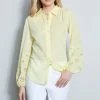 Elie Tahari Crinkle Cotton Embroidered Shirt 1 Elie Tahari Crinkle Cotton Embroidered Shirt